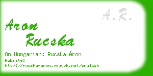 aron rucska business card